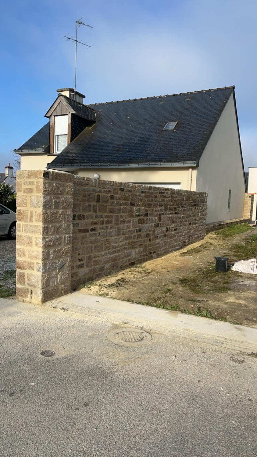 Mur pierre clôture Saint-Avé